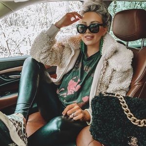 Abercrombie Sherpa Jacket, Ivory Fleece Jacket, Ivory Fleece coat, Small